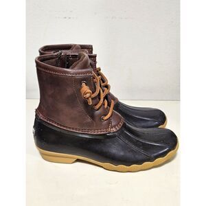 Sperry Saltwater Brown Waterproof Duck Boot Kids 4 Women's 5.5